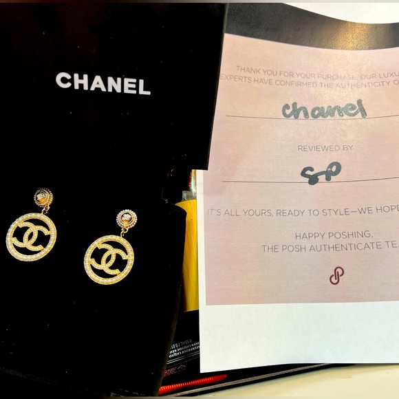 CHANEL Accessories - Chanel FauxPearl Gold Earrings✨authentic&poshmark authenticated accepting offers